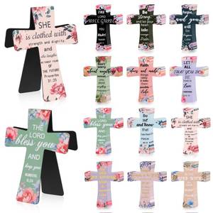 lot 4852 image: Resurhang 48 Pcs Magnetic Bookmarks Christian Cross Magnetic Page Markers Religious Bible Verses Bookmarks for Mothers Day Women Student Church Study Group Graduation Coworker Team (Flower) - Retail $10