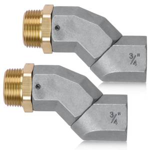 lot 4853 image: 34 NPT Fuel Hose Swivel, 360 Rotating Connector for Fuel Transfer Pump Fuel Hose Fitting Nozzle, 34 Inch Multi Plane Fuel Injection Nozzles Swivel, 2PCS - Retail $29