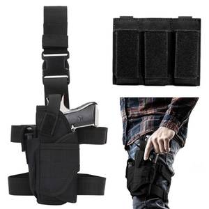 lot 4861 image: Drop Leg Holster Left Handed for Pistol, Tactical Thigh Airsoft Pistol Holster with Magazine Pouch, Adjustable Tactical Gun Holster for Men and Women