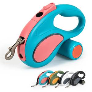 lot 4881 image: Retractable Dog Leash, 11ft Tangle-Free Reflective Nylon Tape with Anti-Slip Handle & USB Rechargeable Flashlight for Night Walks, Suitable for Small to Medium Dogs Up to 30 Lbs (Blue) - Retail $12