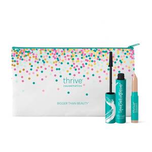 lot 4891 image: Thrive Causemetics Award-Winning Duo Kit, Makeup Gift Set for Women, Liquid Lash Extensions Mascara (Brynn - Rich Black), Mini Brilliant Eye Brightener Eyeshadow Highlighter Stick (Stella) - Retail $42