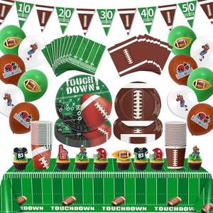 lot 4616 image: Football Paper Tableware Set for 24 People