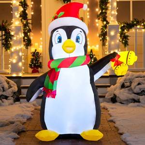 lot 4903 image: Joiedomi 5 FT Christmas Inflatable Penguin Decoration, Blow Up Yard Decoration Holiday Life-Size with Built-in LEDs for Christmas Party Indoor, Outdoor, Yard, Garden, Lawn Decor - Retail $35