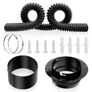 lot 4904 image: Hon&Guan Dryer Vent Connector, High Quality Iron Twist Lock Dryer Vent Wall Plate with Quick Connect & Disconnect, Fits 4 Inch Ducting for HVAC Ventilation, with 8 Feet Hose and Tape - Retail $23