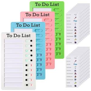 lot 4917 image: Aleric 4 Pcs Chores Chart for Kids, Daily Routine Chore Chart for Kids, Visual Schedule for Kids Chore Charts, Chore Board, RV Checklist, Sliding Planning Board to Do List ADHD Tools for Multiple Kids - Retail $9