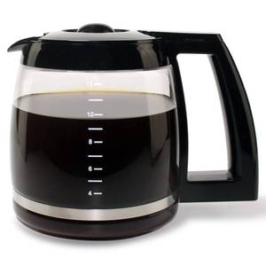 lot 4935 image: 12-Cup Replacement Glass Carafe for Cuisinart Coffee Maker Models CHW-12, CHW-12P1, DCC-1100BK, DCC-1200, DCC-2650, DGB-550BK, DGB-550BK1 DGB-625BC, DGB-700BC, and SS-12 Part# DCC-1200PRC - Retail $22