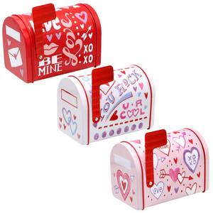 lot 4943 image: JOYIN 3 Packs Valentine Tin Mailbox for Party Favors, Classroom Prize Supplies, Greeting Cards, Exchange Gifts - Retail $20