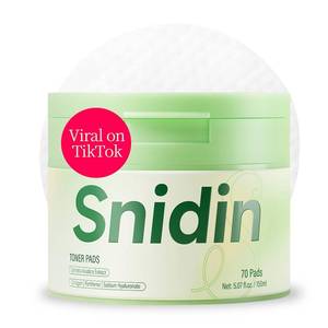 lot 4969 image: Snidin Toner Pads - with Centella Asiatica Extract and Collagen, Improves Uneven Skin Tone & Deep Hydration, Targets Dark Spots and Dull Skin, Ideal for All Skin Types - 70 Pads - Retail $38