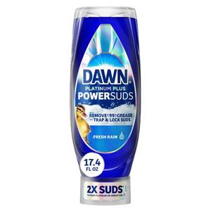 lot 4981 image: Dawn Platinum Plus PowerSuds Liquid Dish Soap, 17.4 oz. EZ-Squeeze Bottle