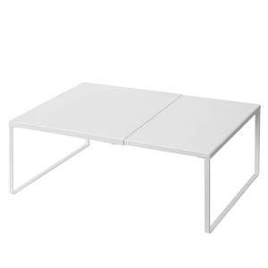 lot 4982 image: Nxconsu Cabinet Shelf Expandable Organizer Riser Rack for Kitchen Pantry Cupboard Under Sink Countertop Home Organization Extra Storage Space Saver Heavy Duty Metal Edgeless Design White Extra Large - Retail $39