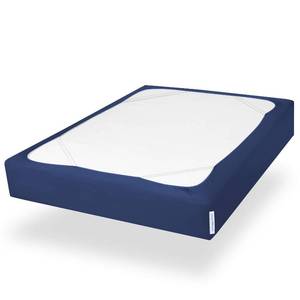 lot 4984 image: King Size Box Spring Cover with Smooth and Elastic Woven Material, Alternates for Bed Skirt, Wrinkle & Fading Resistant, Washable, Dustproof, Navy - Retail $18