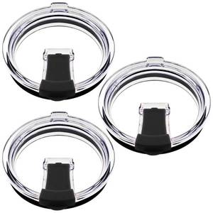 lot 4985 image: 30 oz Tumbler Lids, Fits for YETI Rambler, Ozark Trail, Old Style Rtic(Launched before 2016) and More, SENHAI 3 Pack Spill-proof Splash Resistant Lids Covers for Tumblers Cups (Black 4.3x3.55inches) - Retail $12