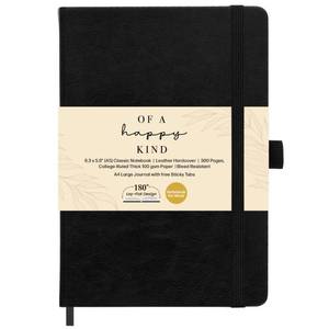 lot 5015 image: Lined Leather Bound Journal Notebook, A5 Hardcover - Black 5.8x8.3 - Thick 300 Pages College Ruled Paper Journals for Men and Women - Personal and Professional Note Book for Writing & Journaling - Retail $10