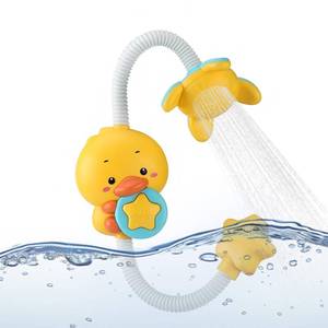 lot 5037 image: Baby Bath Shower Head Electric Duck Bath Shower Toy, Baby Bath Toy with Soft Hose &ampAdjustable Sprinkler, Fun Water Play for Toddlers, Infant Shower Gift for Boys &ampGirls
