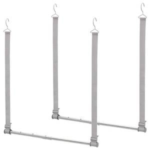 lot 5044 image: STORAGE MANIAC Hanging Closet Rod, Adjustable Width and Height Closet Hanging Organizer, Space-Saving Clothes Hanging Bar, Closet Extender Hanging Rod Double Closet Hanging Rod, 2 Pack Webbing - Retail $29