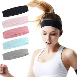 lot 5054 image: ONEYE Non Slip Headband Workout Headbands for Women Men Solid Sport Headbands Silicone Sweatbands Elastic Sport Hair Bands for Yoga Running Sports Travel Indoor Fitness Gym with 5 PCS - Retail $13