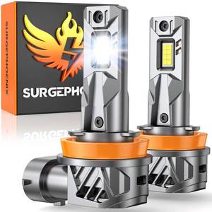 lot 5057 image: Surgephoenix H11H9H8 Light Bulb, 60000LM Super Brighter, 11 Mini Size,6500K Cool White H11 Off Road Light or Fog Light Bulbs Pack of 2 - Retail $30