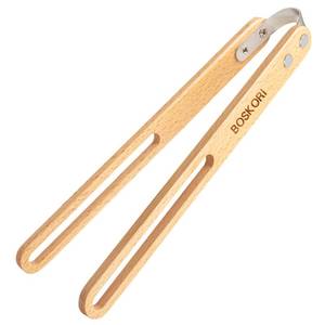 lot 5068 image: Beech Wood Toast Tongs, 11in Kitchen Wooden Tongs for Toaster, Fruits, Salad, and Desserts - Natural Non-Slip Design, Hollow Handle for Draining Juices - Durable and Safe Cooking Tool - Retail $12