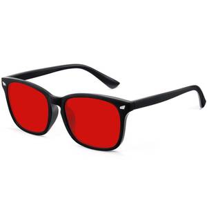 lot 5073 image: WINTOO Red Lens Glasses Blue Light Glasses Men Women - 99.9% Blue Green Blocking for Computer, Gaming, TV, Phone Screens - Retail $15