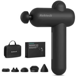 lot 5081 image: Nekteck Massage Gun Deep Tissue - 12mm Amplitude, 30 Speeds, Full-Body Muscle Relaxation Device with 5-Head for Pain Relief, Quiet USB-C Rechargeable Percussion Muscle Massager for Home Office Travel - Retail $46