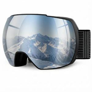 lot 5091 image: OULAIQI Ski Snow Goggles,OTG UV400 Protection,Anti Fog Skiing,Skating,Snowboarding,Snowboard Goggles For Men Women Youth (BlackSliver) - Retail $24