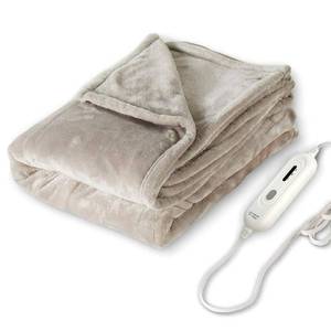 lot 5099 image: Tefici Electric Heated Blanket Throw, Super Cozy Soft 2-Layer Flannel 50 x 60 Heated Throw with 3 Heating Levels & 4 Hours Auto Off, Machine Washable, ETL&FCC Certified, Home Office Use,Camel - Retail $40