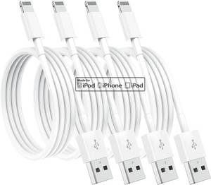 lot 5108 image: 4 Pack Apple MFi Certified Apple Charging Cables 10ft, iPhone Chargers Lightning Cable 10 Foot, Fast iPhone Charging Cord for iPhone 1414Pro1313Pro121111Pro11Max XXSXR, ipad(White) - Retail $14