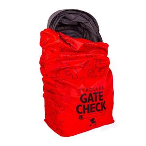 lot 5121 image: J.L. Childress Disney Baby Gate Check Bag for Single & Double Strollers - Travel Bag for Airplane, Fits Most Standard Baby Strollers, Airport Accessories for Gate Check - Mickey Mouse, Red - Retail $28