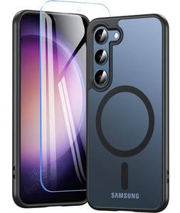 lot 5129 image: For Samsung Galaxy S23 Case With 200% Stronger Magnetic,S23 Phone Case With Screen Protector,Anti-Yellowing Military-Grade Protection Slim Galaxy S23 Case 5g-Anti-Scratch Shockproof Cover-Black - Retail $16
