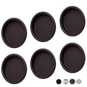 lot 5133 image: Enconker 6 Pack Closet Door Finger Pull 2-18, Oil Rubbed Bronze Round Insert Bypass Closet Door Handle Sliding Door Hardware, Easy Snap-in Installation, No Nails Needed - Retail $10