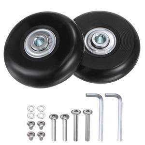 lot 5134 image: uxcell Replacement Luggage Wheels 54x18mm Suitcase Wheel Repair Kits Include 2 PU Bearing Wheels & Washers, Wrenches & Axle Screw for Trolley Bag, Inline Skate and Caster Board - Retail $13