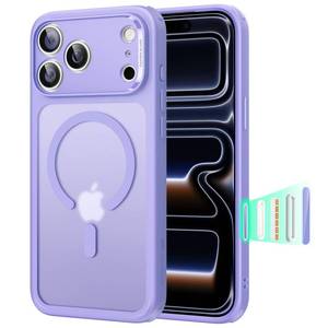 lot 5136 image: ESR for iPhone 17 Pro Max Case, Camera Control, Compatible with MagSafe, Shockproof Military-Grade Protection, Magnetic Phone Case for iPhone 17 Pro Max, Classic Hybrid Case, Frosted Purple - Retail $17