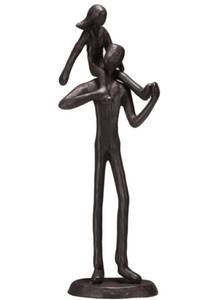 lot 5159 image: Kuncottz Dad Gifts from Daughter Iron Figurine Gift for Fathers Day, Birthday, Love Sculpture for Stepdad, Husband, New Dad Memorial Keepsake Wedding Gift (Daughter Sat On Dads Shoulder) - Retail $16