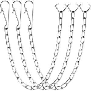 lot 5197 image: 3-Pack Universal Toilet Flapper Chain Replacement Kit - Stainless Steel Lift Chain with Hook &amp Ring, Fits Most Toilet Tank Handles