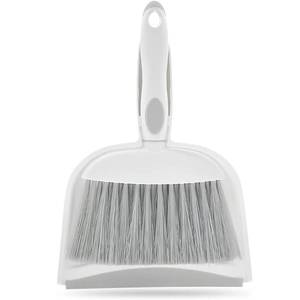 lot 5218 image: Dust pan, Small Broom and Dustpan Set, Mini Dustpan and Brush Set, Small Hand Broom with Dust Pan for Desk Table Cat Litter - Compact Hand Broom for Kitchen Counter Crumbs, RV Living Essentials (Gray) - Retail $7
