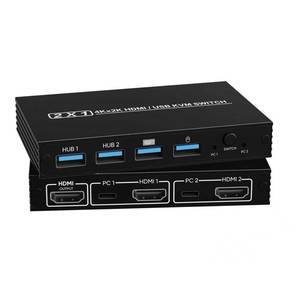 lot 5222 image: HDMI KVM Switch 1 Monitor 2 Computers, 4K60Hz Plug and Play KVM Switch with 2-Way HDMI and 4-Way USB2.0 Input, One Output, for Sharing A Set Monitor Keyboard Mouse Printer