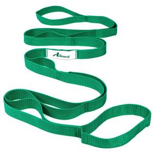 lot 5230 image: Abiarst Stretching Strap Yoga Straps for Physical Therapy, 10 Loops Non-Elastic Stretch Band for Pilates, Flexibility, Exercise and Gymnastics (Green) - Retail $6