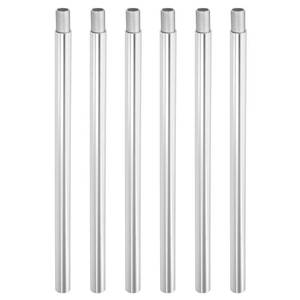 lot 5235 image: PATIKIL Threaded Extension Rod, 6 Sets 8 M10 x 1mm Fine Thread Lamp Pipe with Lamp Pipe Nipples for Pendant Light Island Lighting Chandeliers Stems, Silver Tone - Retail $18