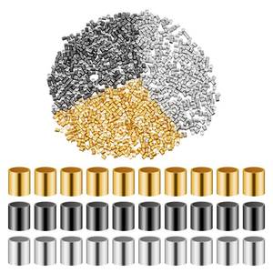 lot 5253 image: 1500 Pcs 2mm Tube Crimp Beads for Jewelry Making 3 Colors Tube Column Stoppers Mini Crimp Tubes Metal Tubes Crimps End Crimping Beads for Earring Necklace Bracelet DIY Jewelry Supplies