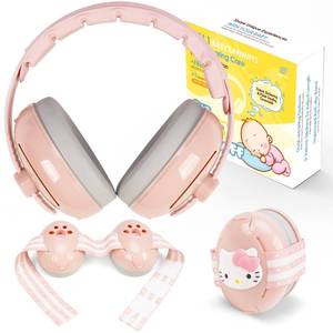 lot 5263 image: Empireway GS010 2-in-1 Baby Ear Muffs Noise Protection - Adjustable, Lightweight, and Foldable Noise Cancelling Headphones for Infants &amp Toddlers (Up to 48 Months,Pink)