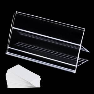 lot 5272 image: 36pcs Wood Shelf Label Holder Plastic Price Tag Holder Supermarket Retail Sign PVC Clear Shelf Label Holder (Includes 50 Pieces Label Inserts) Perfect Fits 18 mm Wooden Shelving. - Retail $17