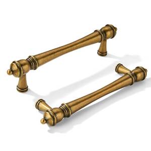 lot 5276 image: khtumeware 2 Pack 3 inch(76mm) Hole Center Vintage Antique Brass Cabinet Pulls Heavy-Duty Solid Cabinet Hardware Drawer Pulls Hardware Suitable for Kitchens bathrooms and Dressing Tables - Retail $10