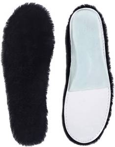 lot 5279 image: ABUSA Black Sheepskin Insoles Womens Premium Think Wool Fur Fleece Inserts Cozy & Fluffy 9 - Retail $15