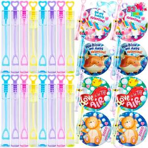 lot 5295 image: JOYIN Valentines Day Gift Cards with Mini Bubble Maker Wands for Kids, Valentine Party Favor Toys, Valentines Day Kids Classroom Exchange Prizes, Bubble Wands with Cards, Photo Prop Decor - Retail $30