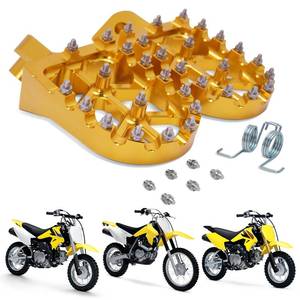 lot 5317 image: USTPO Dirt Bike Footpges Motorcycle Foot Peg Rest Pedals CNC for DRZ RM DR RM125 85 50 70 80 50-150cc SSR Pit Bike Gold - Retail $30
