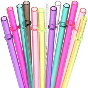 lot 5322 image: Dakoufish 13 Long Reusable Plastic Replacement Drinking Straws for 40 oz,30 oz & 24 oz Mason Jar,Tumblers, Set of 12 with Cleaning Brush (13inch,7color) - Retail $7