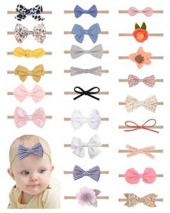lot 5330 image: doboi Baby Girls Flower and Hair Bows Headbands Soft Nylon Hairbands Elastic Hair Accessories for Newborns Infants Toddlers and Kids - Retail $10