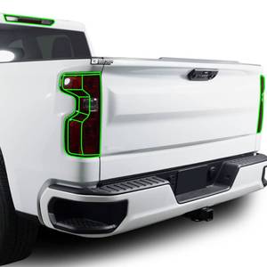 lot 5359 image: BOGAR TECH DESIGNS Full Rear Taillight Reflector Sidemarker Tint Kit Compatible with Chevy Silverado 2019-2025, Dark Smoke - Retail $50