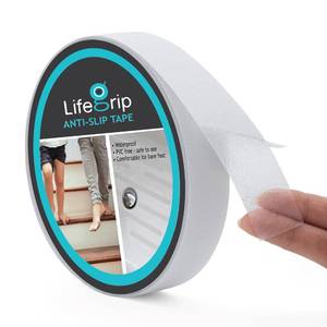 lot 5365 image: LifeGrip Anti Slip Transparent Anti Slip Tape, 1 inch by 30 feet, Non-Slip Traction Grip Tape to Tubs, Boats, Stairs, Clear, Soft, Comfortable for Bare feet (1 X 30) - Retail $8