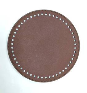 lot 5368 image: Tia Leather Base for Handbags, Bags and Purses Made of Leatherette with Stitched Hard Base (Circle Dark Brown-8x8In.-2Pcs) - Retail $8